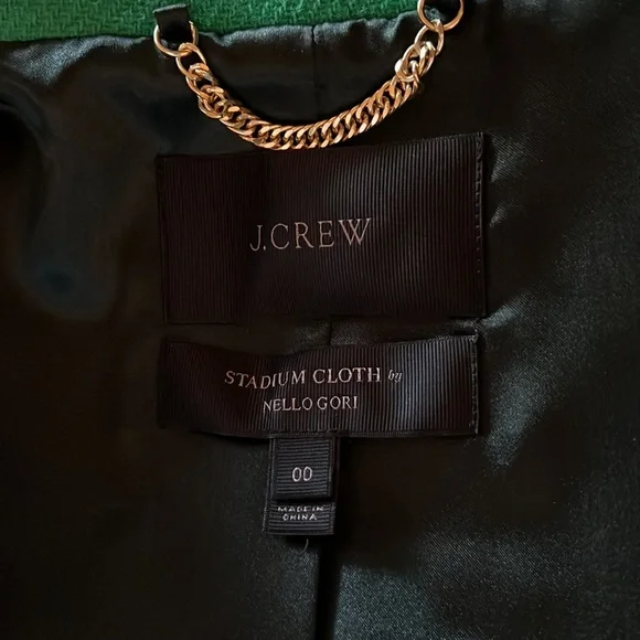 J Crew Sz 00 Kelly Green Stadium Cloth Wool Coat - Picture 8 of 9